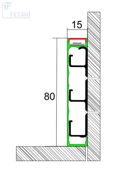 Алюминиевый плинтус Fezard Кабельный ALP-G80-LA Алюминий 80*15*2500 мм в Санкт-Петербурге