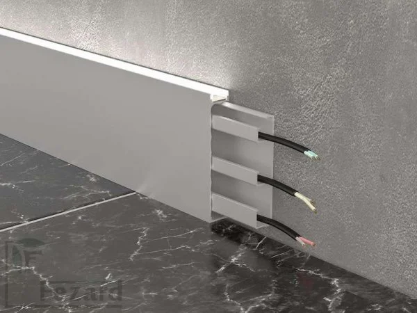 Алюминиевый плинтус Fezard Кабельный ALP-G80-LA Алюминий 80*15*2500 мм в Санкт-Петербурге