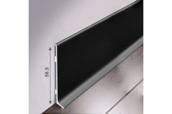 Алюминиевый плинтус Bonkeel ПЛ60 515л Черный (58,5х11,2х2500мм) в Санкт-Петербурге