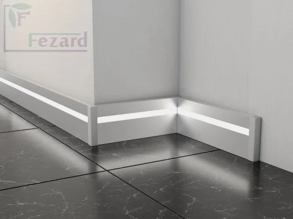 Алюминиевый плинтус Fezard Кабельный ALP-G80-LF Алюминий 80*15*2500 мм в Санкт-Петербурге