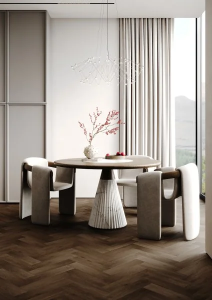 Кварц-виниловая плитка Fargo Herringbone 44-7009-24 Дуб Шварцвальд в Санкт-Петербурге