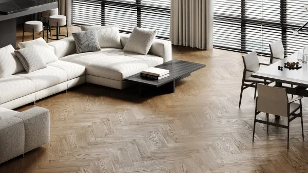 Паркетная доска Quartz Parquet Английская Ёлка Дуб Карельский 33-419 в Санкт-Петербурге