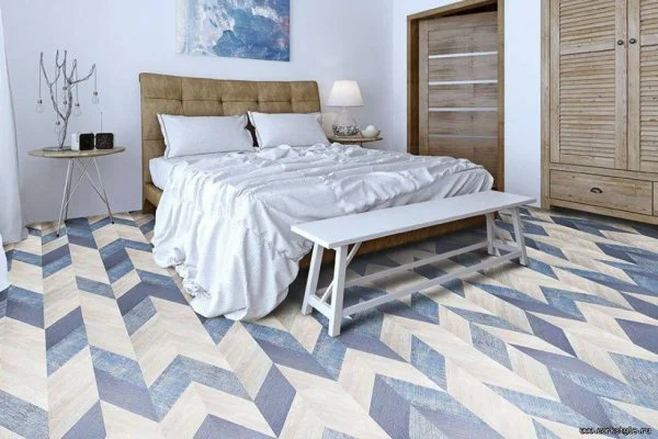 Пробковое покрытие CorkStyle Chevron Blue (1235*305*6 мм) HC в Санкт-Петербурге