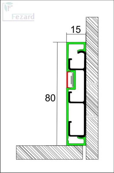 Алюминиевый плинтус Fezard Кабельный ALP-G80-LF Алюминий 80*15*2500 мм в Санкт-Петербурге