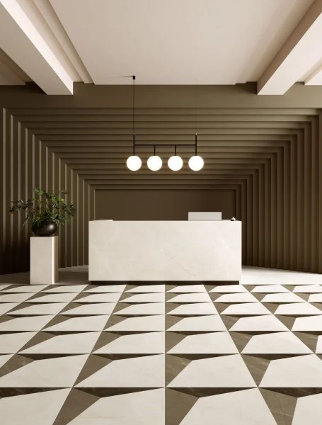 Керамогранит Coliseum Фьямма Уайт Вставка Фрэйм 60х60 (Натуральный и Реттифицированный) в Санкт-Петербурге