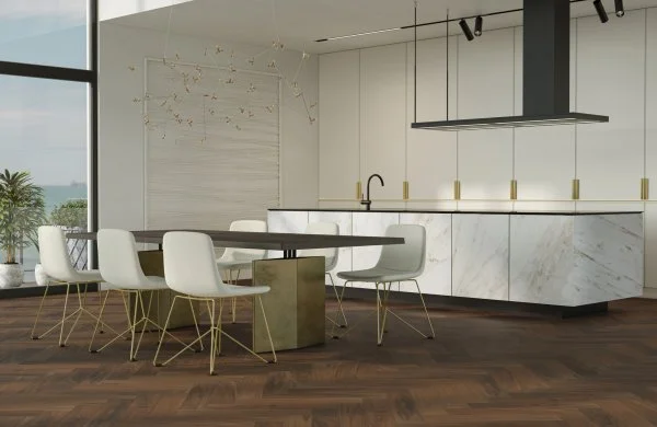 Паркетная доска Quartz Parquet Английская Ёлка Орех Американский 33-400-29 в Санкт-Петербурге