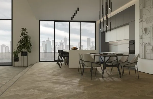 Паркетная доска Quartz Parquet Английская Ёлка Дуб Карельский 33-419 в Санкт-Петербурге